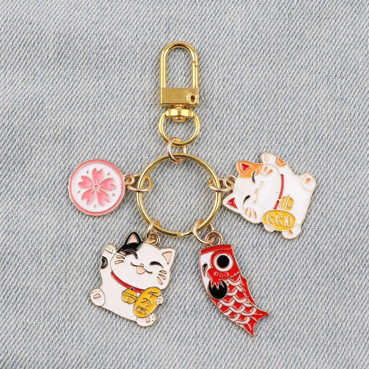 Double Porte clefs Maneki Neko