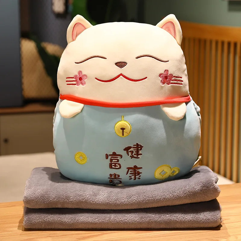 Coussin Maneki Neko et couverture