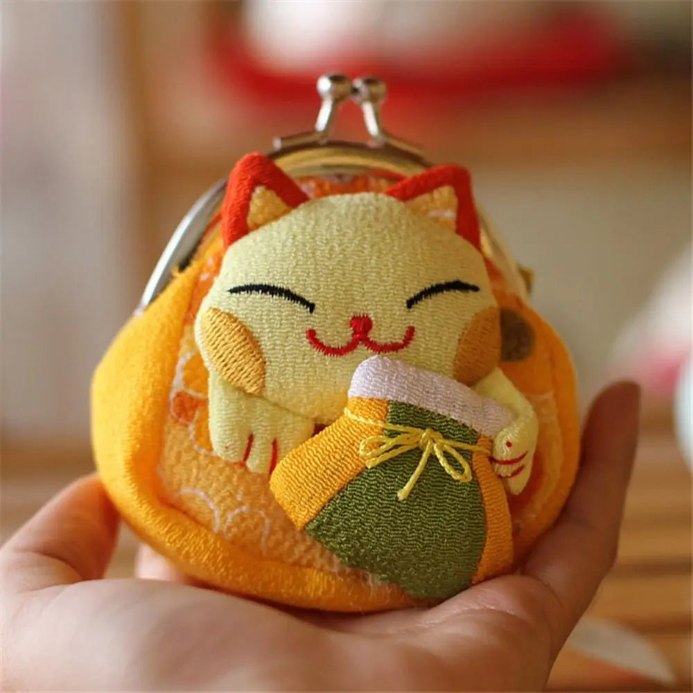 Porte monnaie Maneki Neko jaune