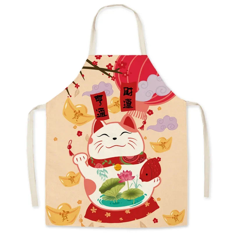 Tablier de cuisine gros chat chanceux