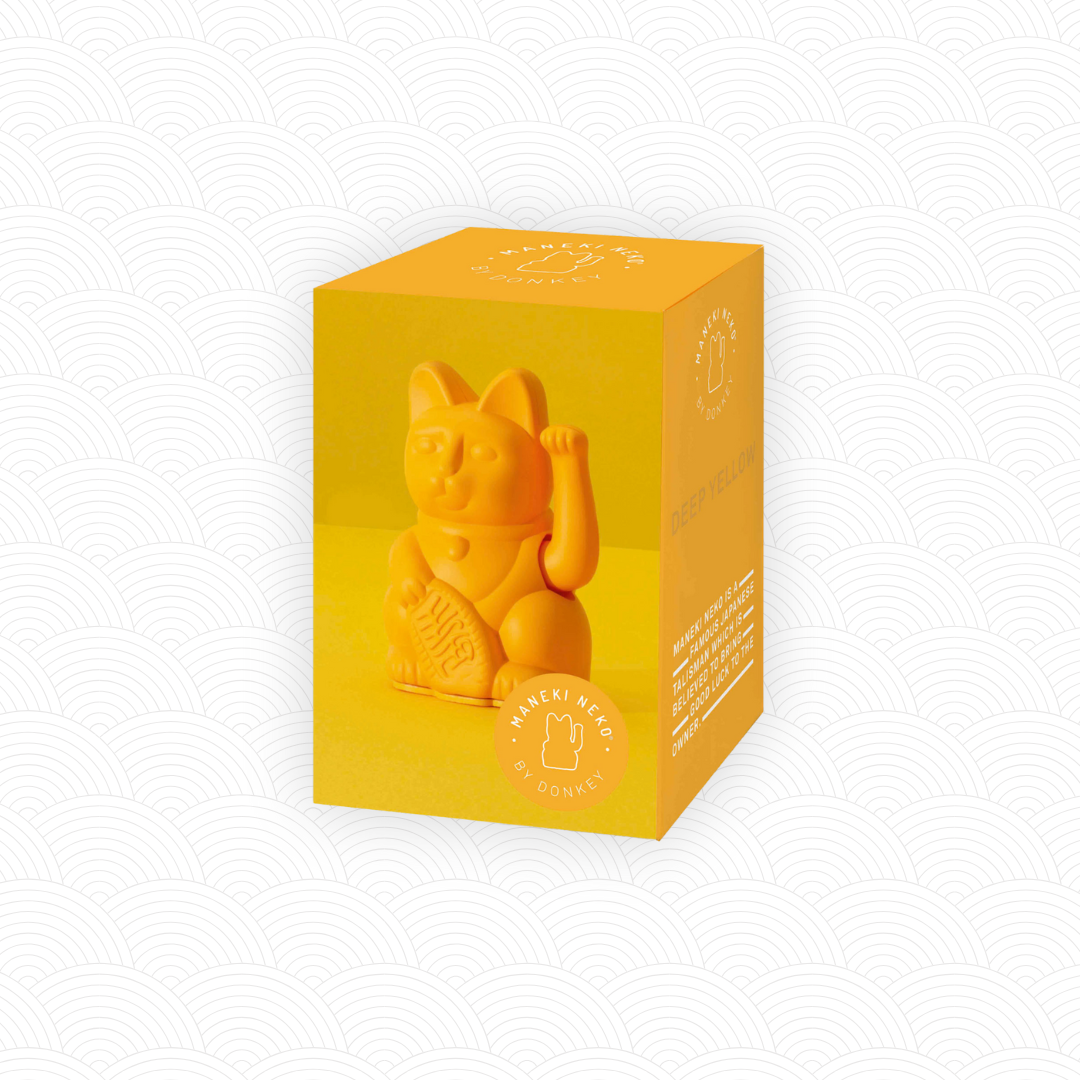 Mini Maneki Neko Jaune Profond design<br>Lucky cat mini Deep Yellow