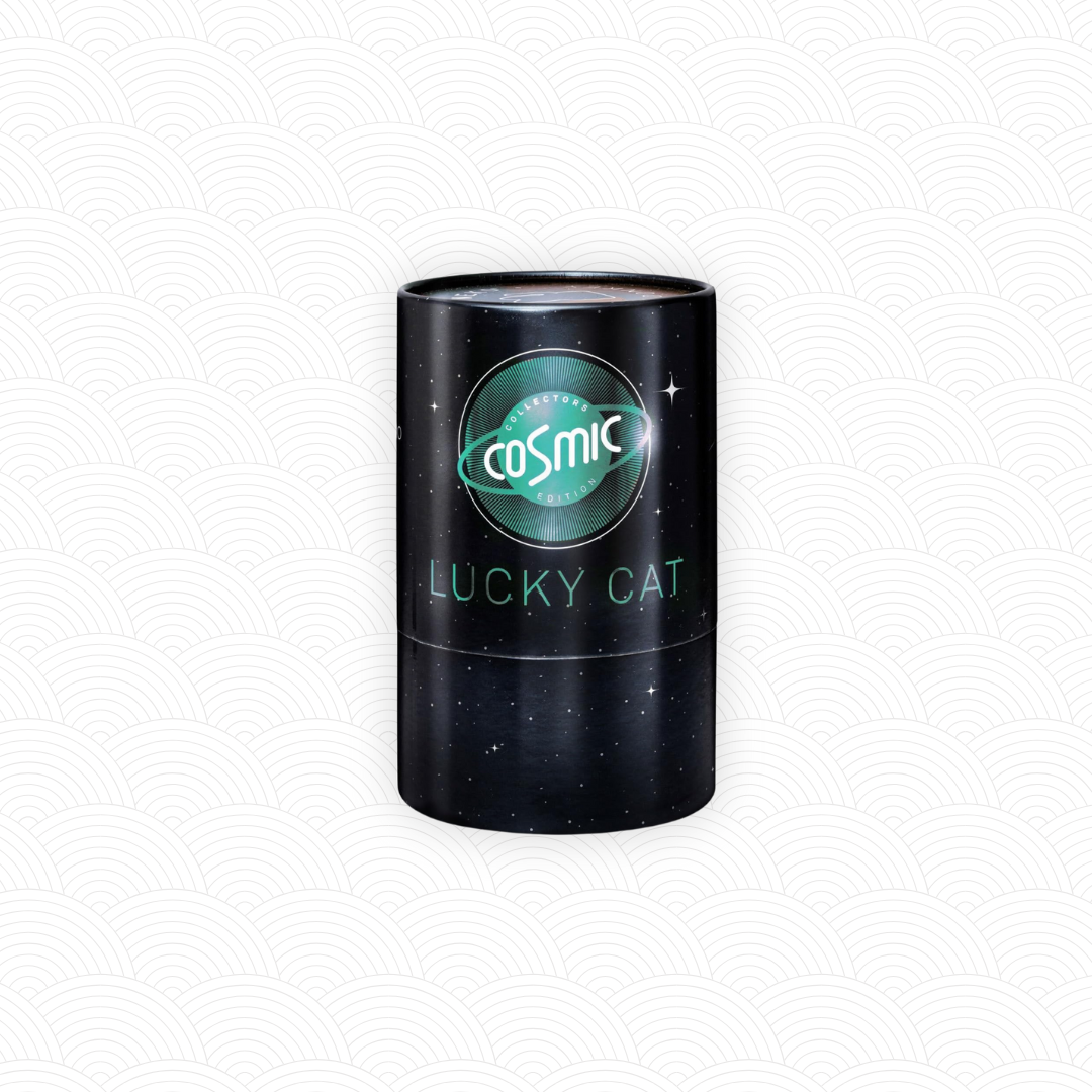 Maneki Neko "Cosmic" Bleu canard brillant <br>Lucky cat Cosmic n°6 Uranus Shiny Teal