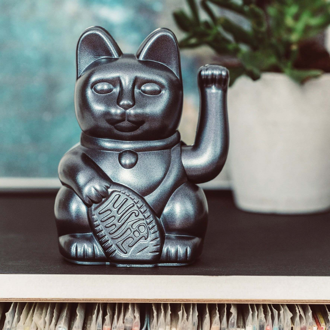 Maneki Neko Gris brillant<br>Lucky cat Galaxy