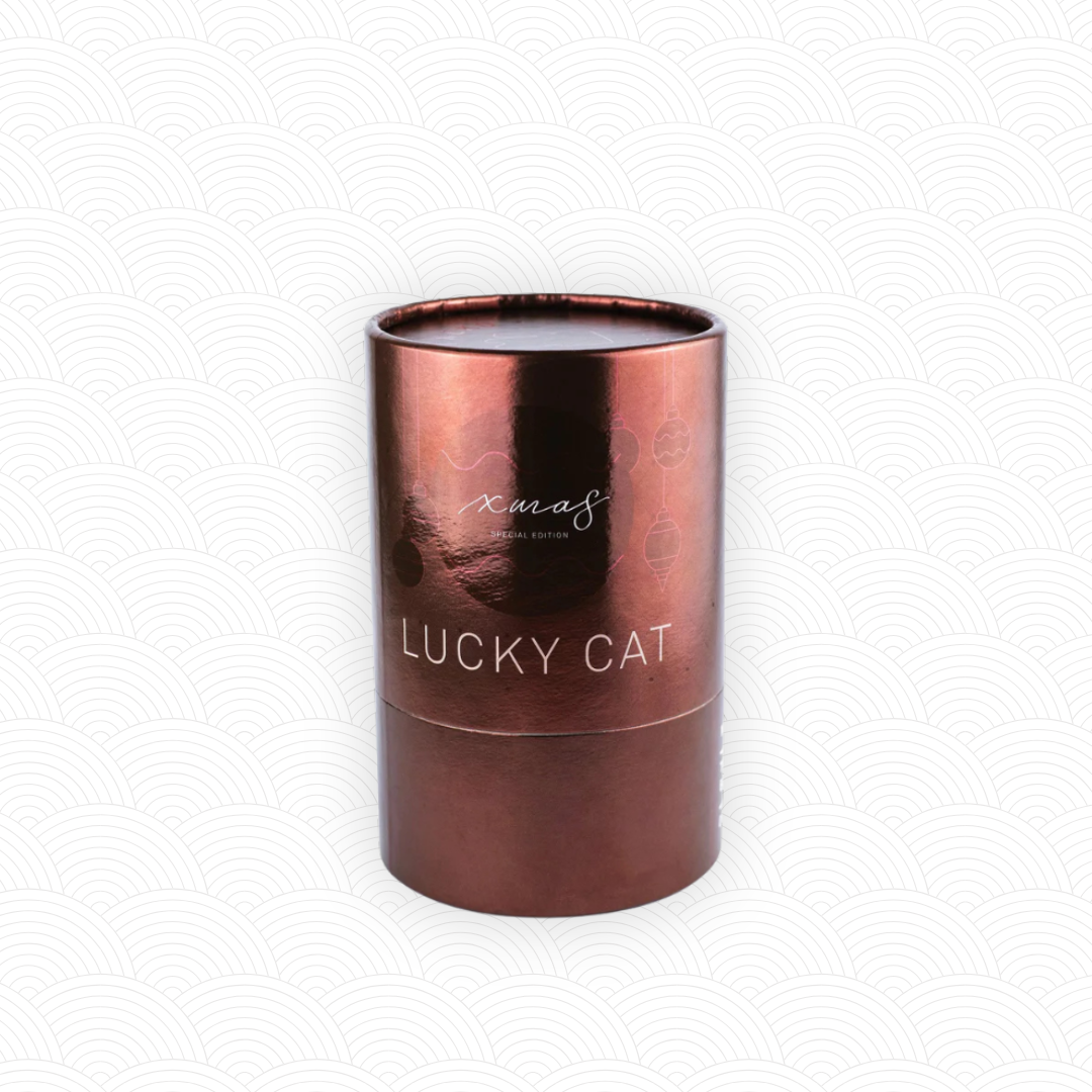 Maneki Neko pour "Noël" rouge <br>Lucky cat Christmas glossy red