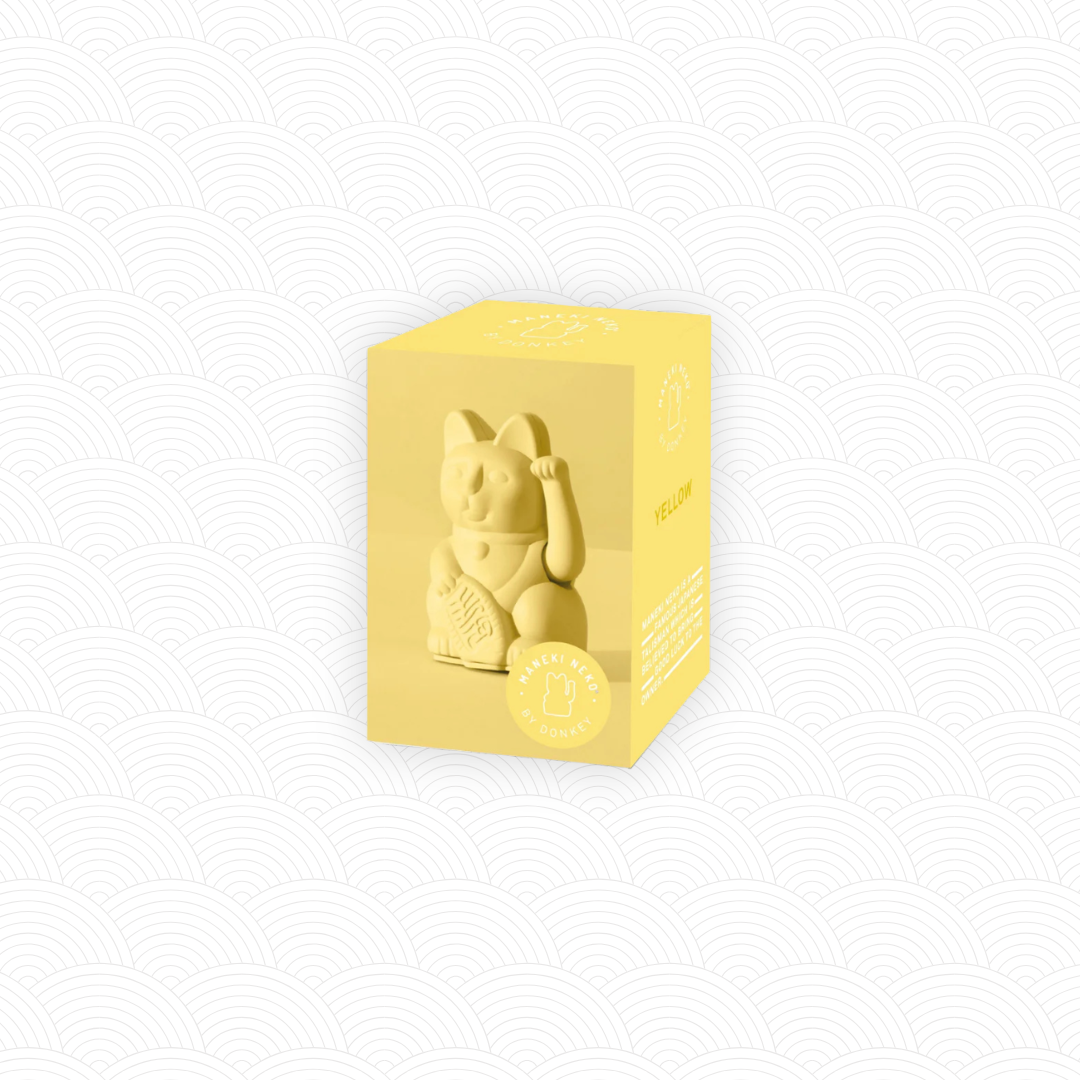 Mini Maneki Neko Jaune clair design<br>Lucky cat mini Yellow