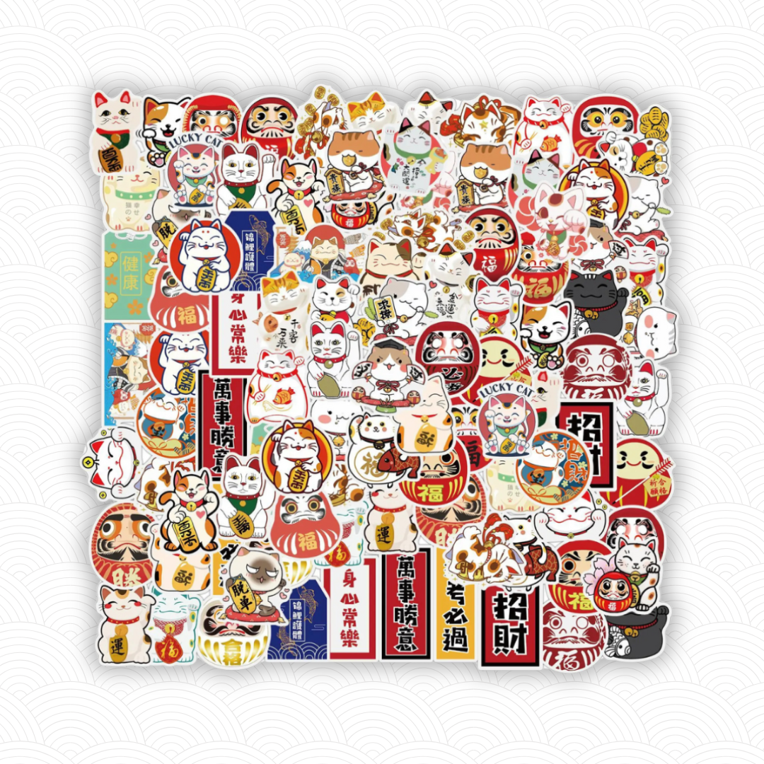 Autocollant lucky cat