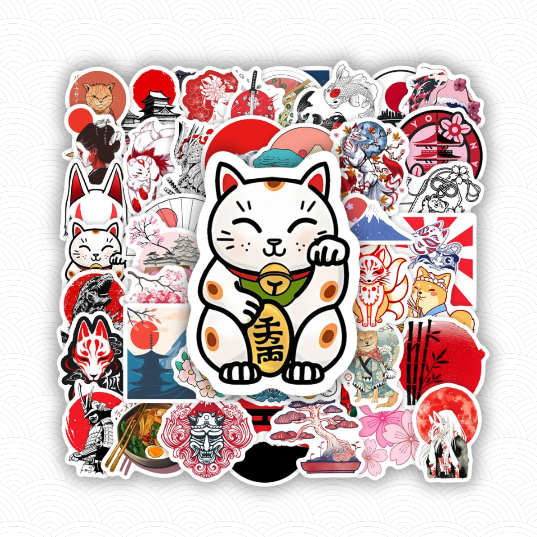 Autocollants Maneki Neko Pack 3