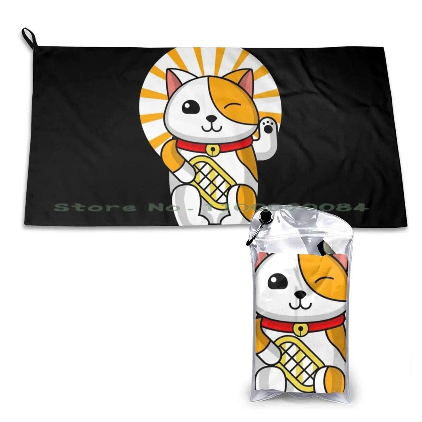 Serviette de bain en microfibres Maneki Neko