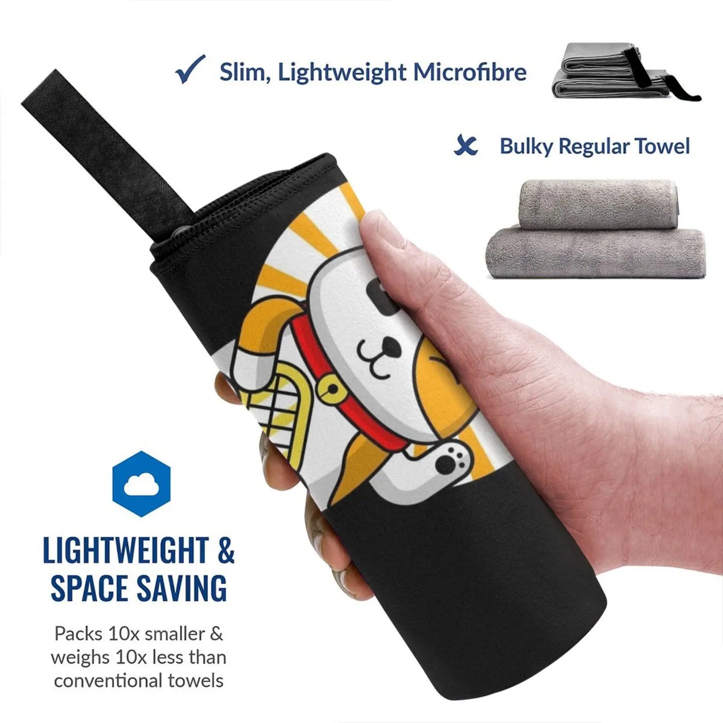 Serviette de bain en microfibres Maneki Neko