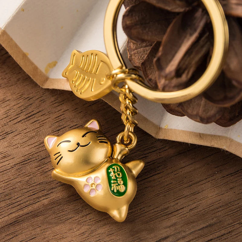 Porte clef Maneki Neko doré