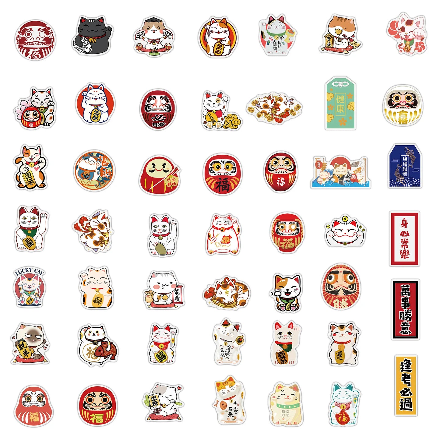 Autocollant lucky cat