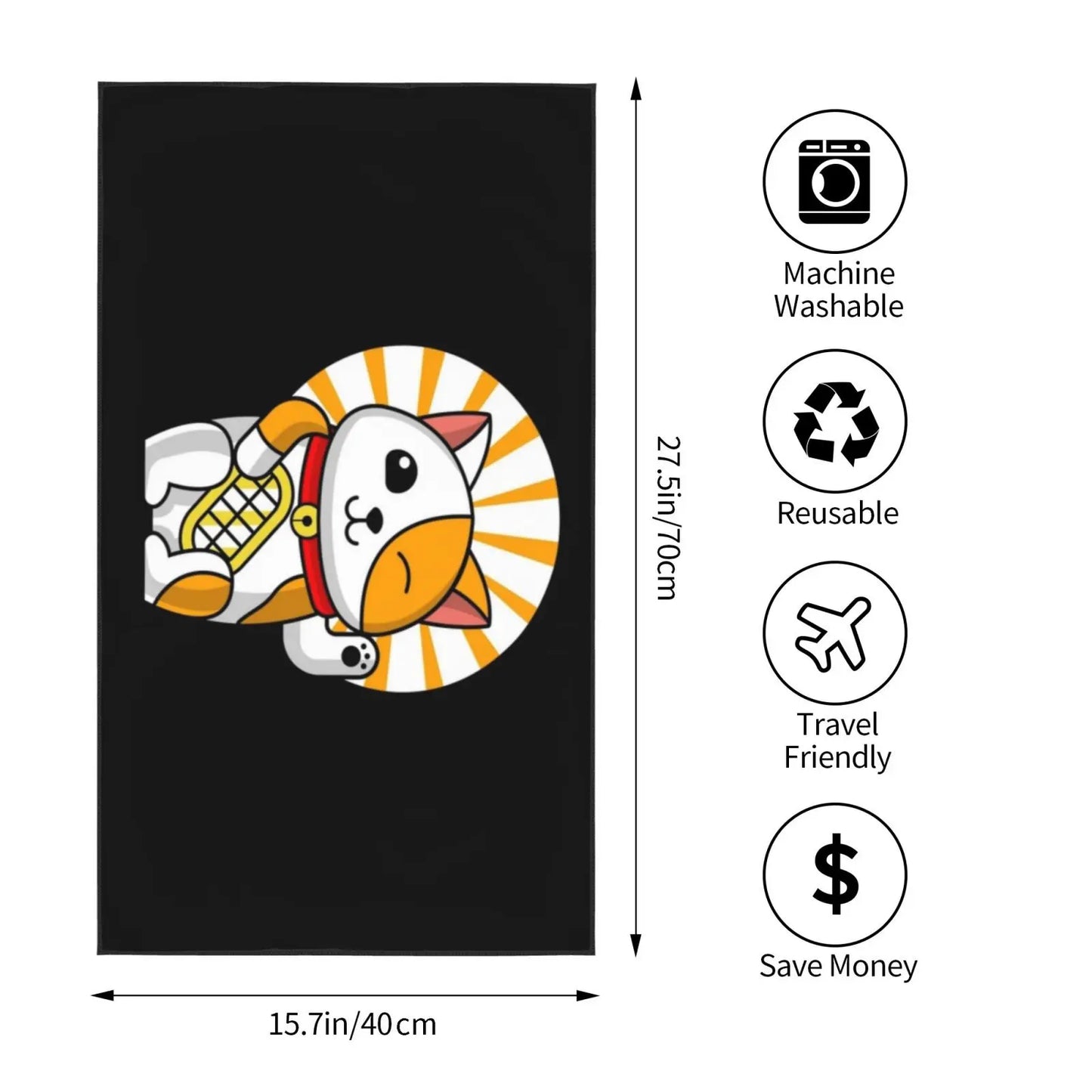 Serviette de bain en microfibres Maneki Neko