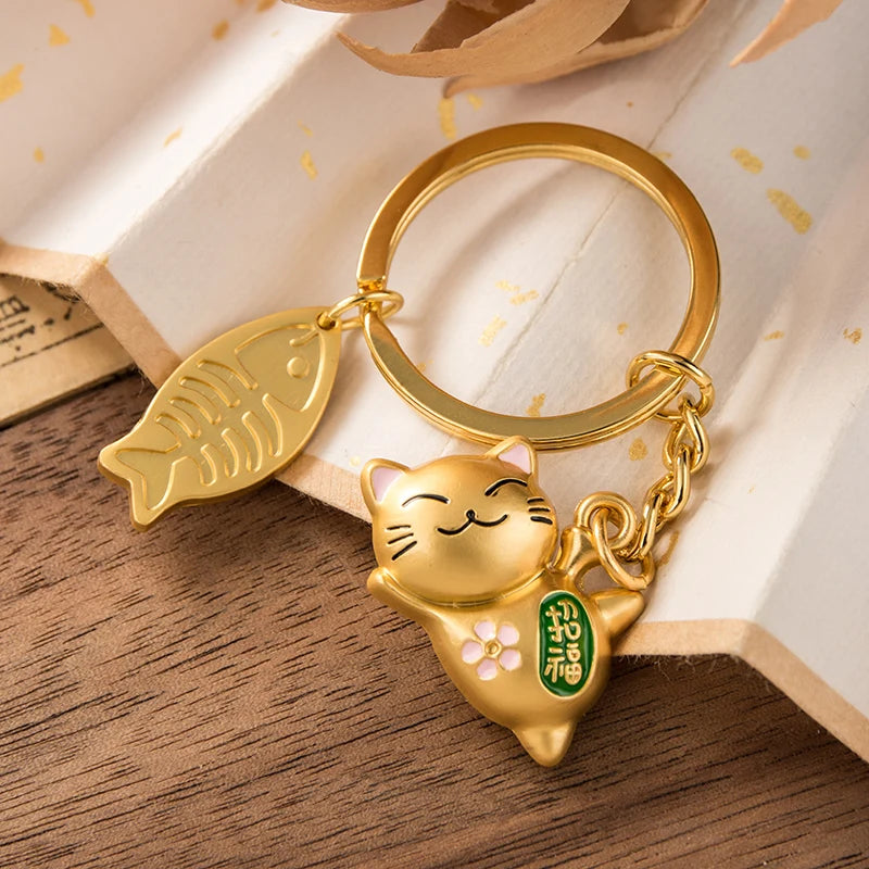 Porte clef Maneki Neko doré
