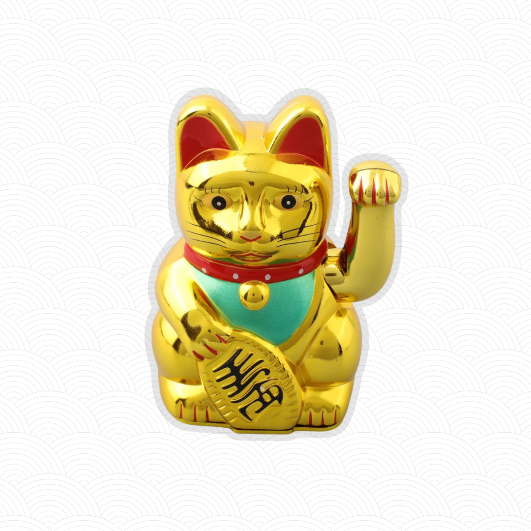 Lucky cat blanc or piles