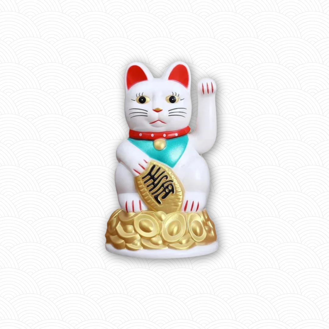 Maneki neko blanc à piles