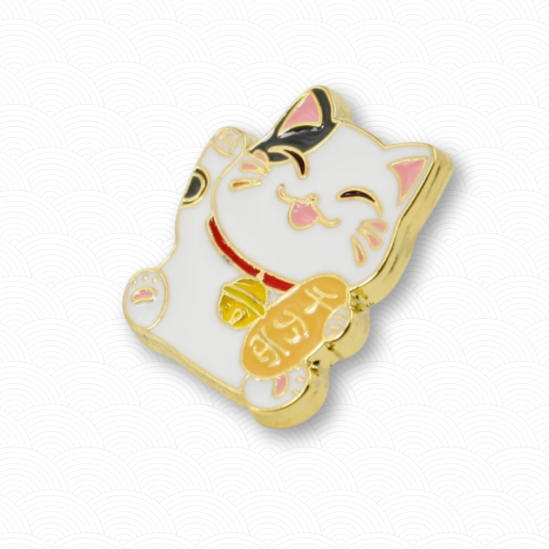 Pins Maneki Neko noir patte gauche