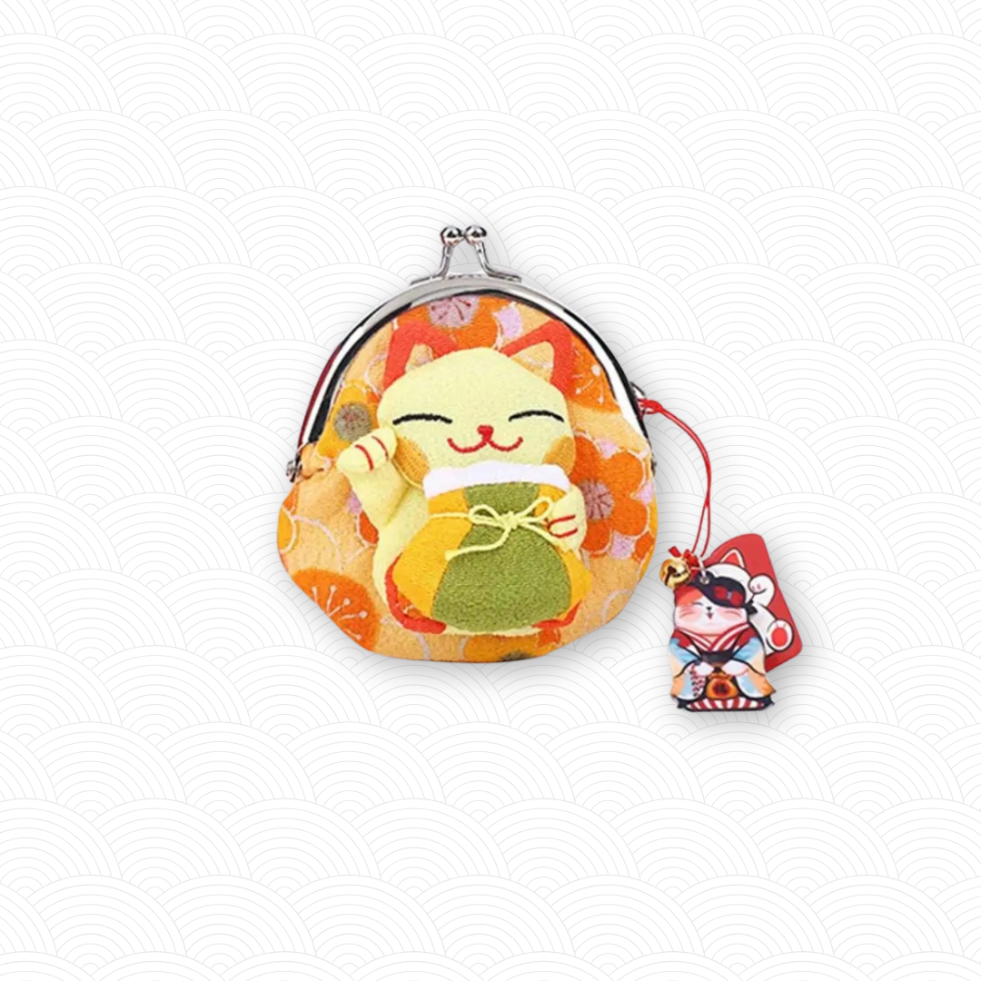 Porte monnaie chat japonais Jaune