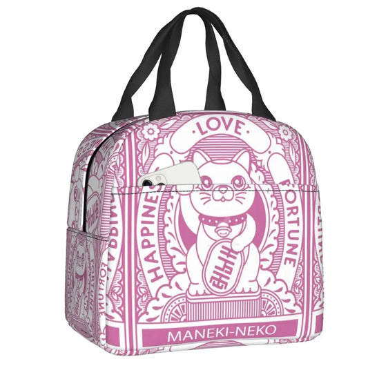 Sac isotherme Maneki Neko rose