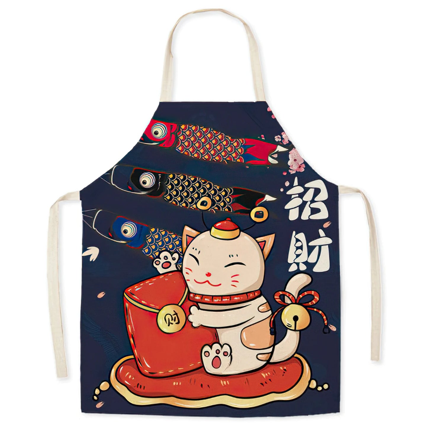 Tablier de cuisine Maneki Neko porte drapeau