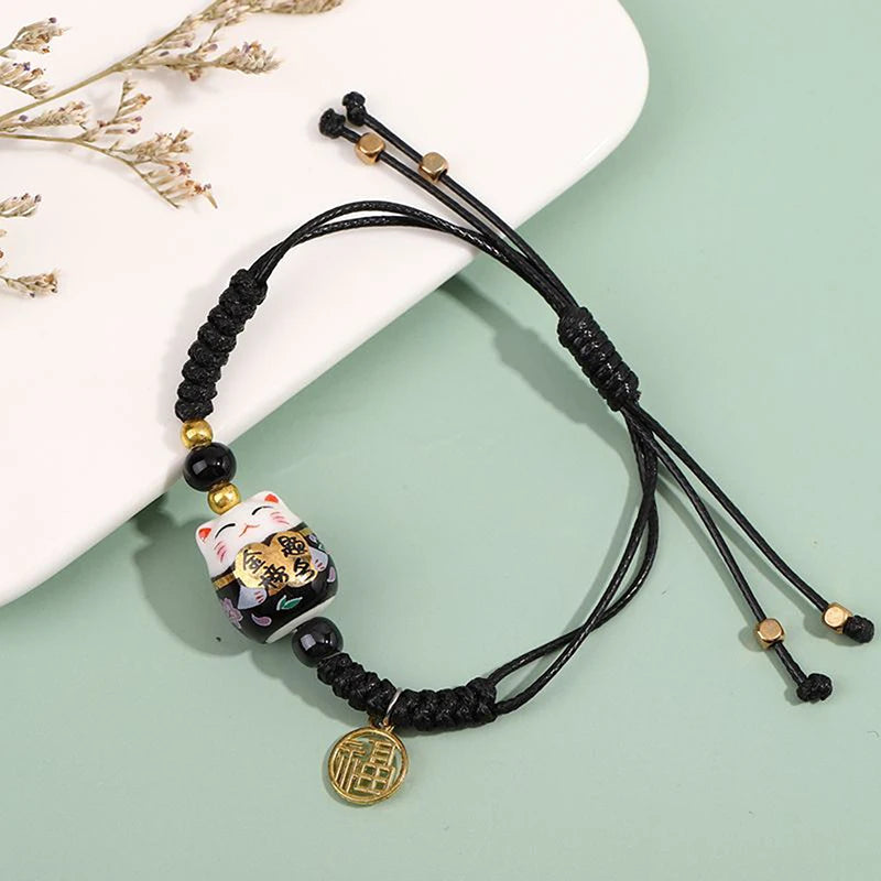 Bracelet Lucky cat noir