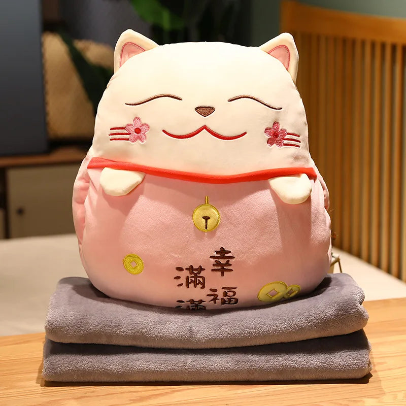 Coussin Maneki Neko et couverture