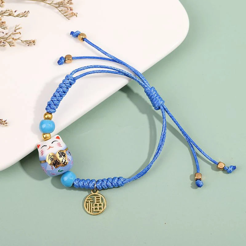 Bracelet Lucky cat bleu