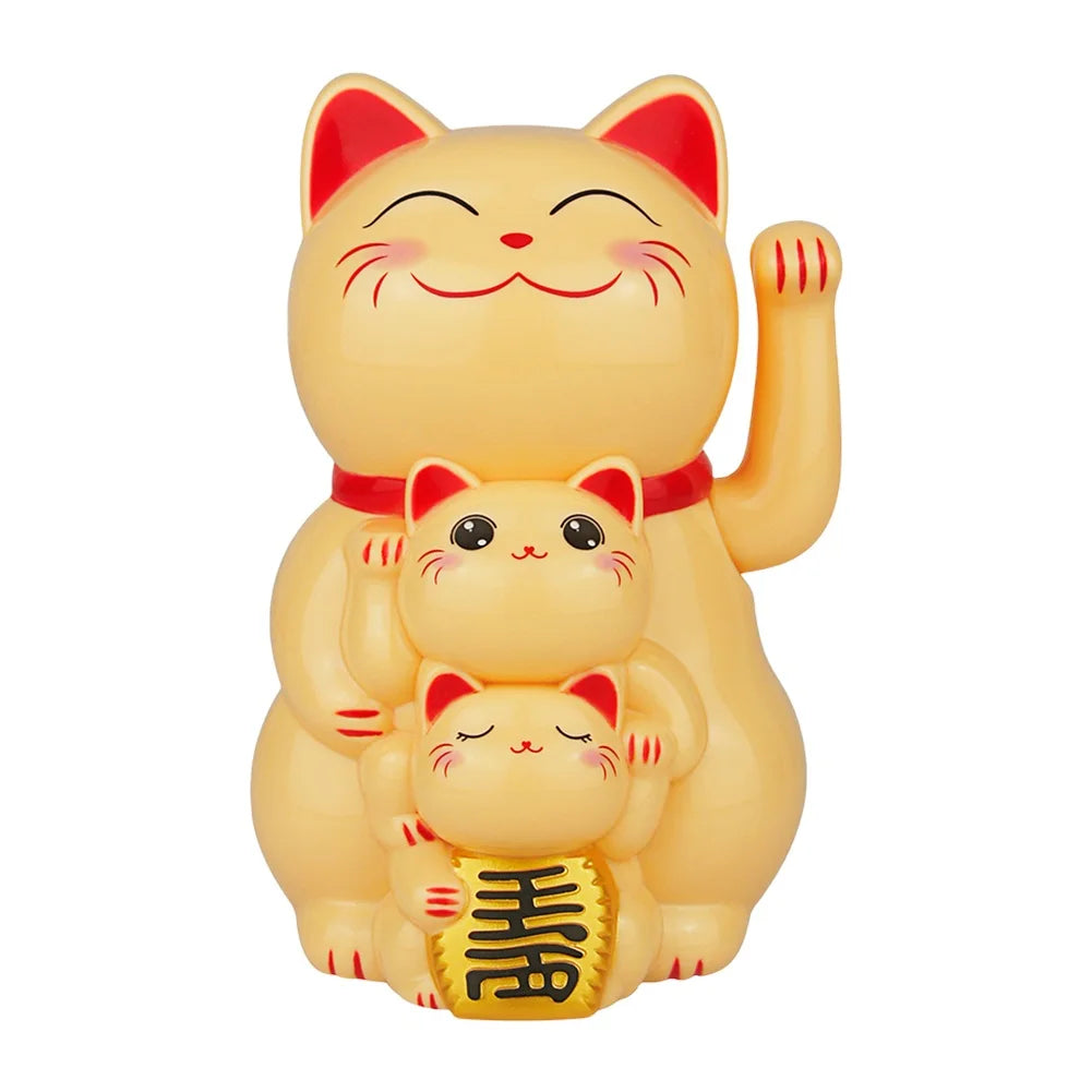 Famille Maneki Neko solaire jaune