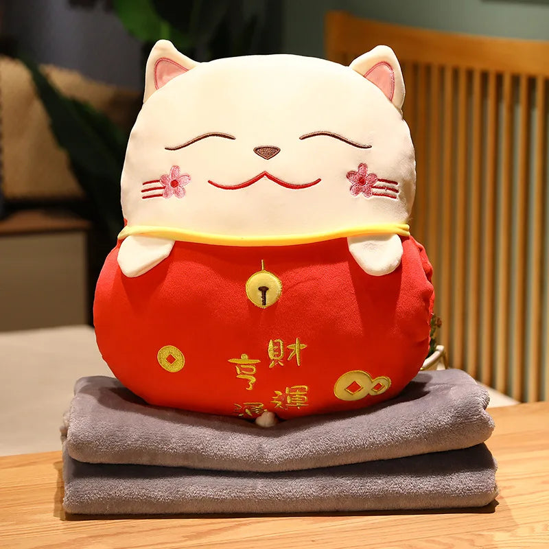 Coussin Maneki Neko et couverture