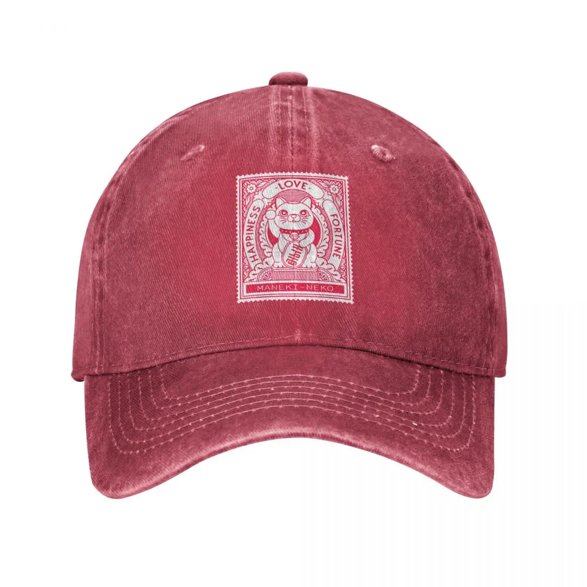 Casquette Maneki Neko Baseball vintage "Bonheur"