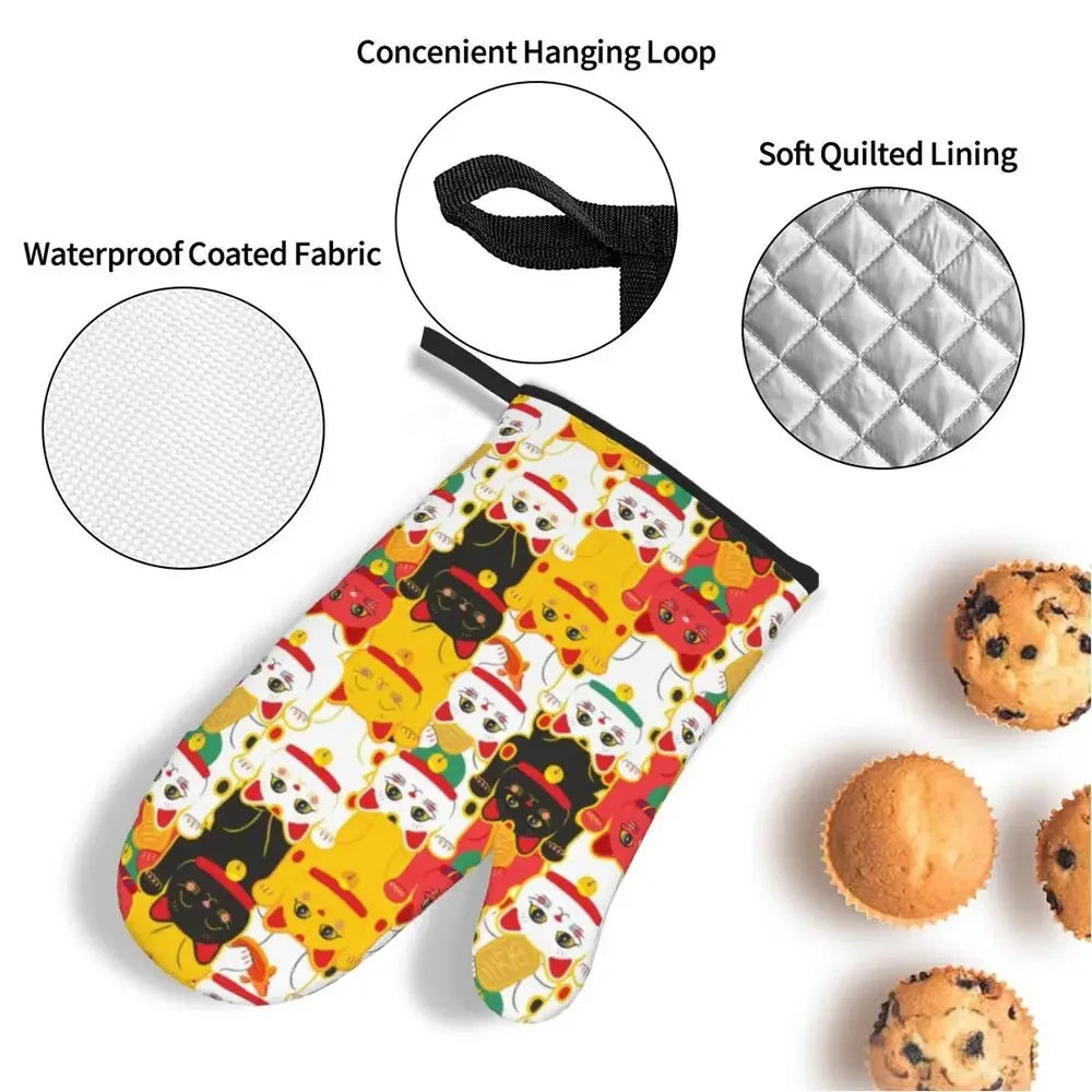 Manique de cuisine Maneki Neko "Famille"