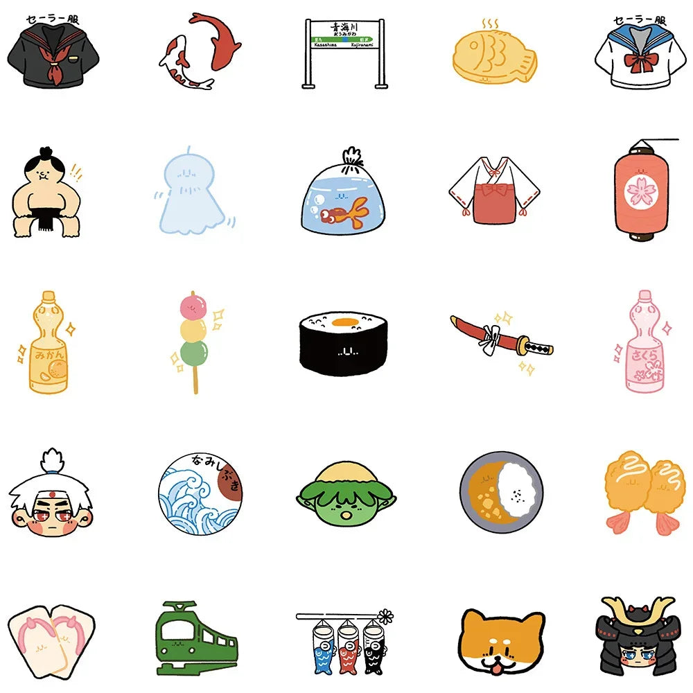 Autocollant Japon Maneki Neko - Pack de 50