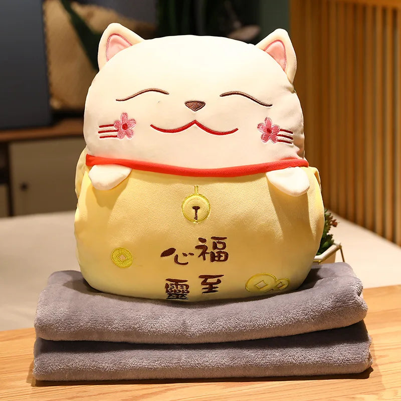 Coussin Maneki Neko et couverture