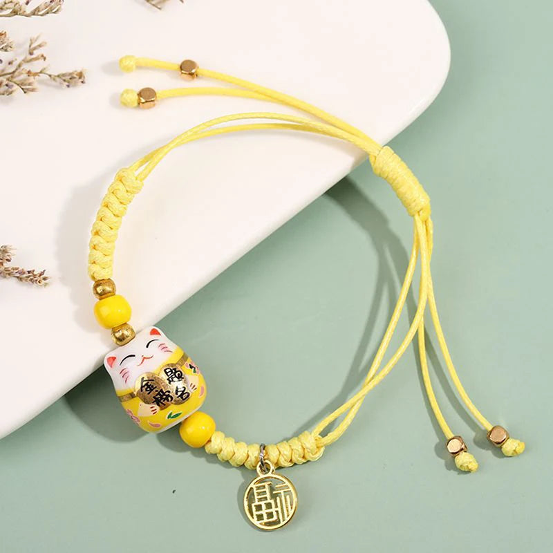Bracelet Lucky cat jaune