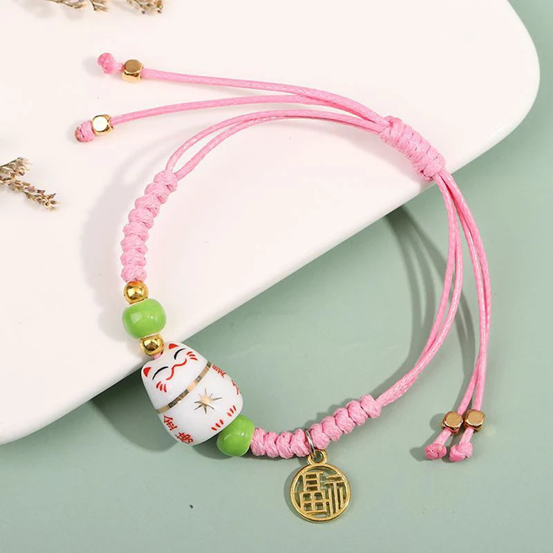 Bracelet Lucky cat rose