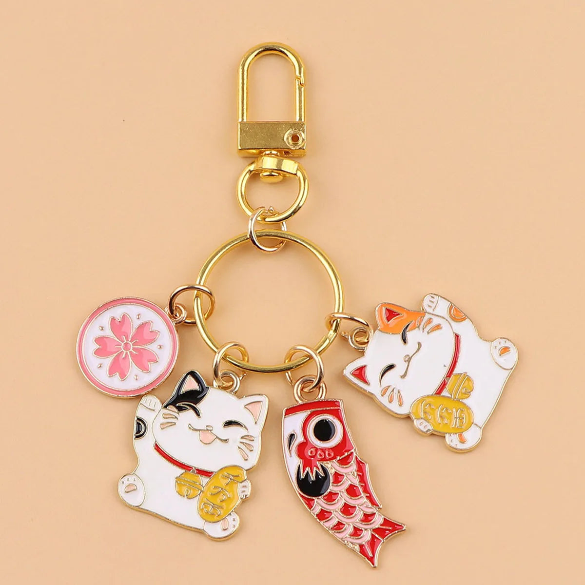 Double Porte clefs Maneki Neko