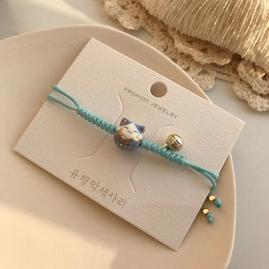 Bracelet Maneki Neko bleu ciel