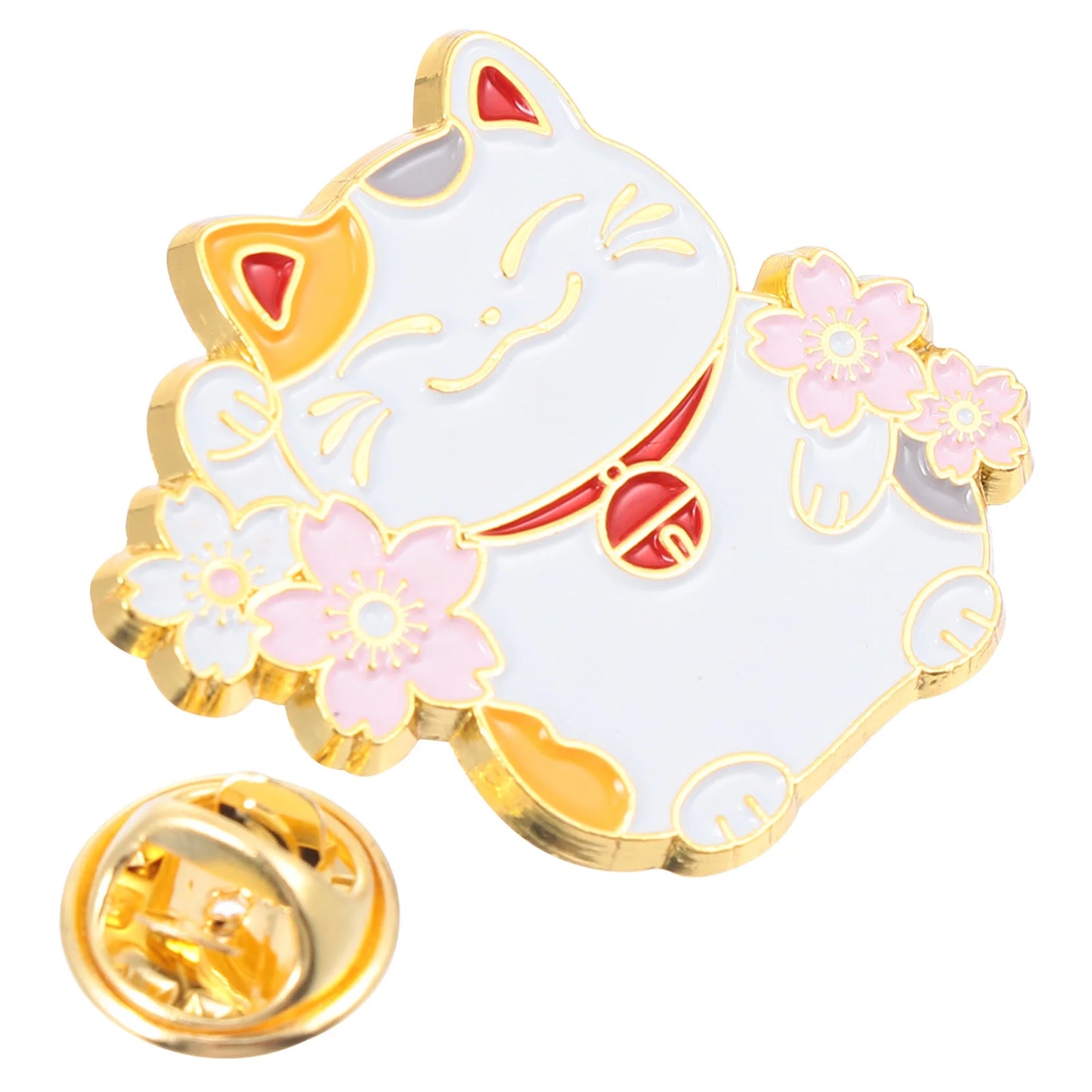 Pins Maneki Neko Blanc