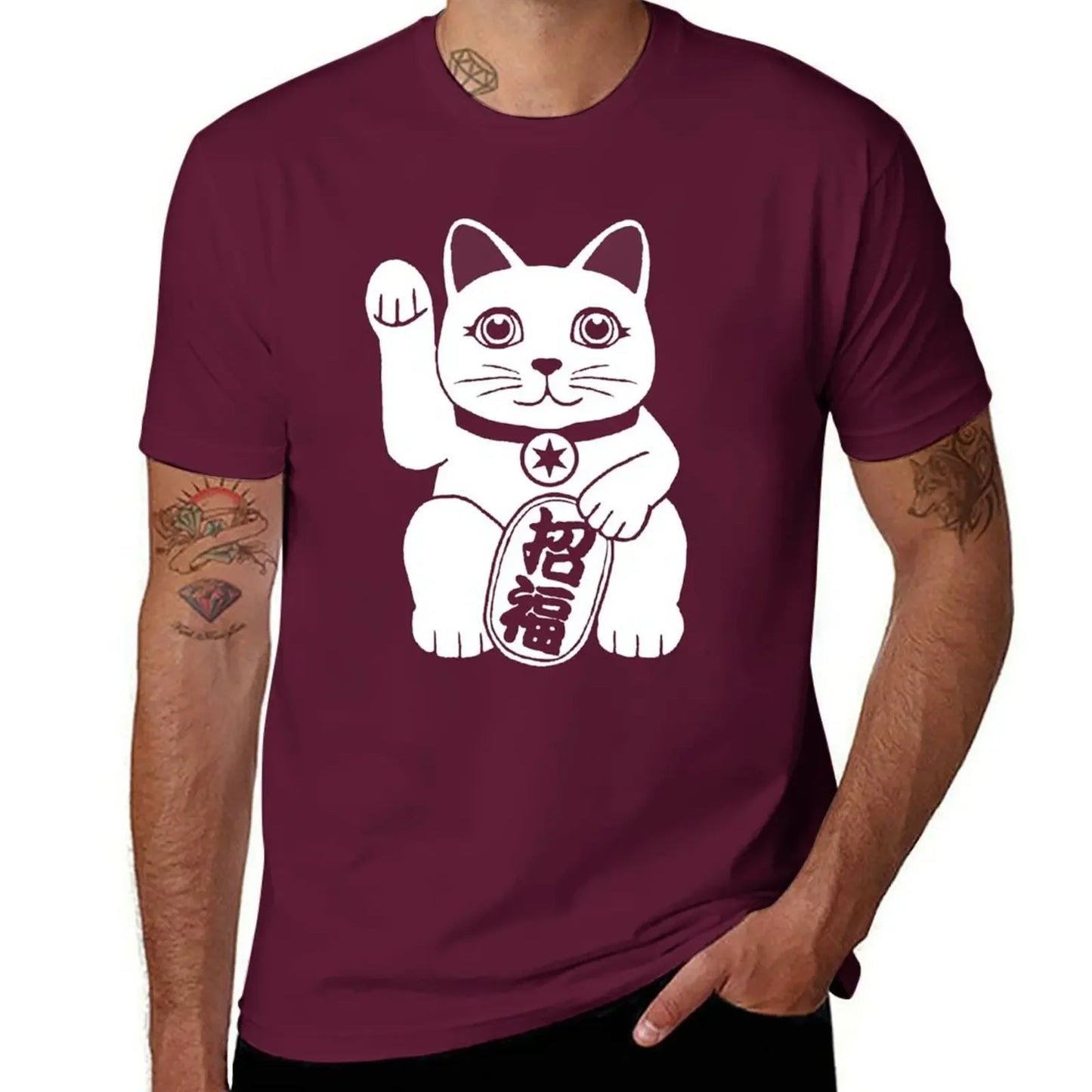 T-shirt Maneki Neko noir & blanc
