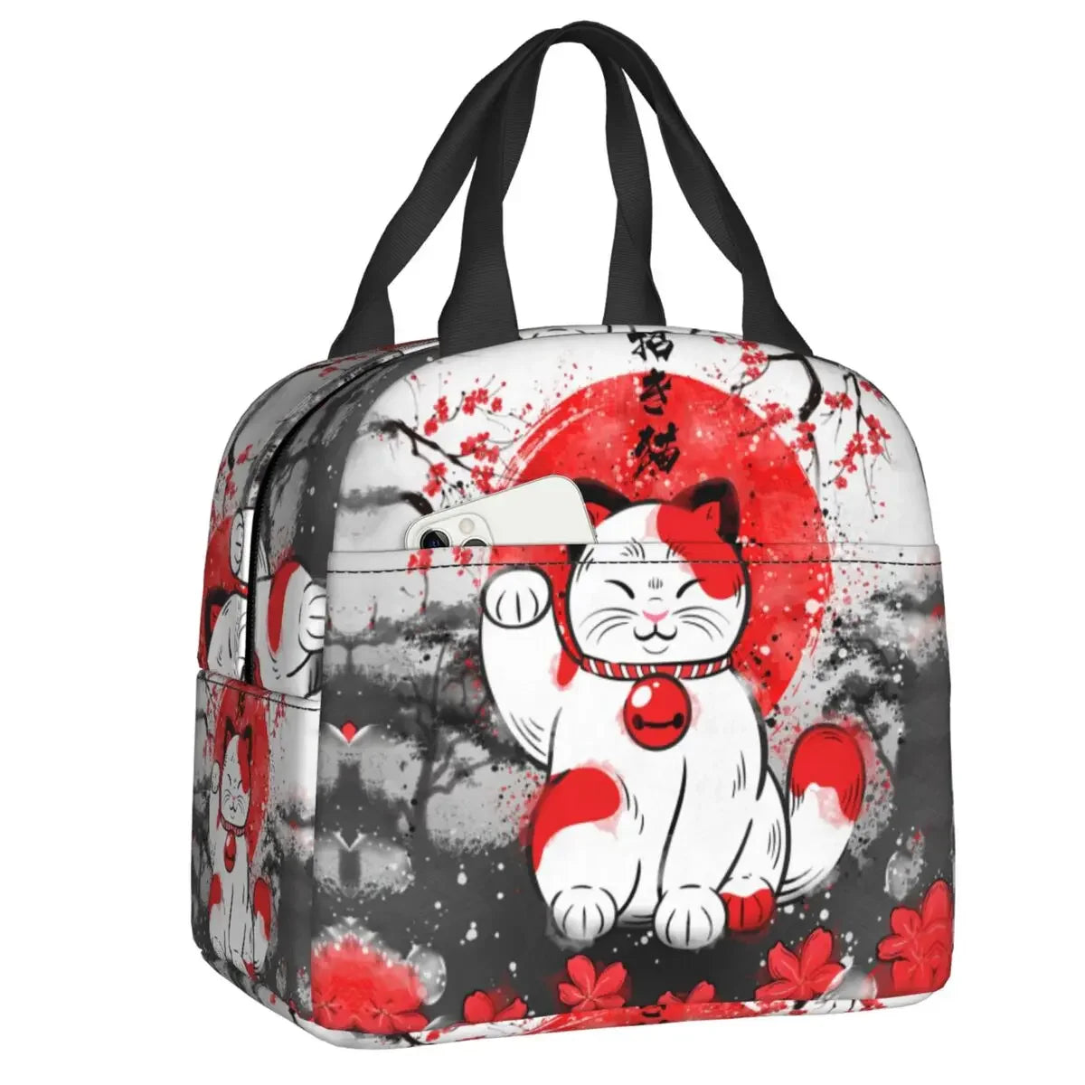 Sac isotherme Maneki Neko Noir et Rouge