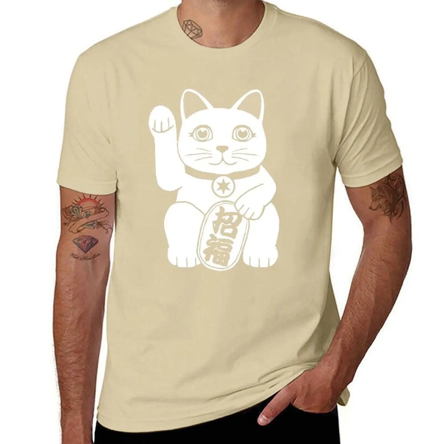 T-shirt Maneki Neko noir & blanc