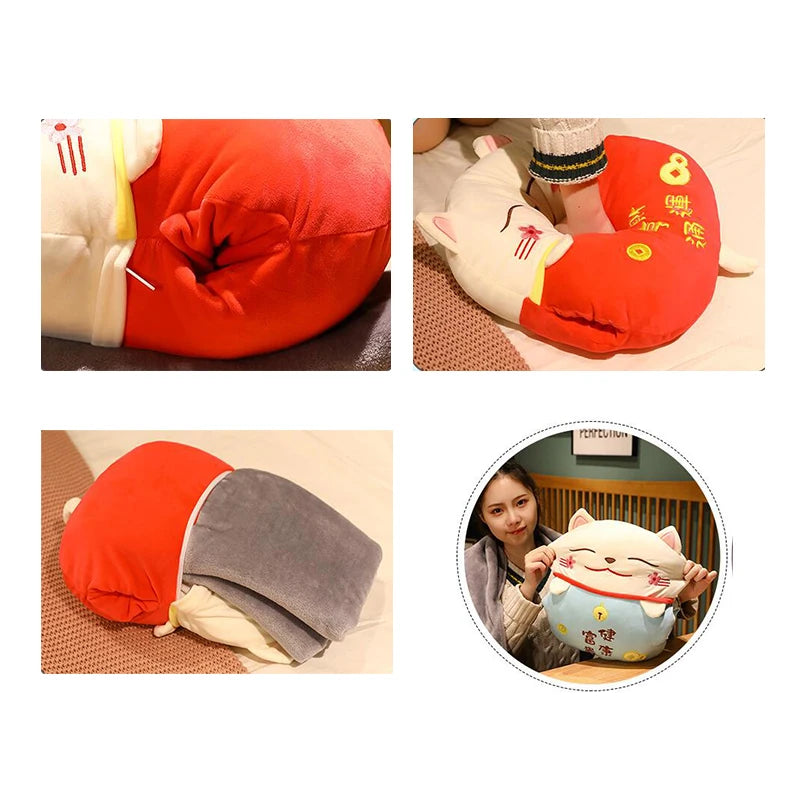 Coussin Maneki Neko et couverture