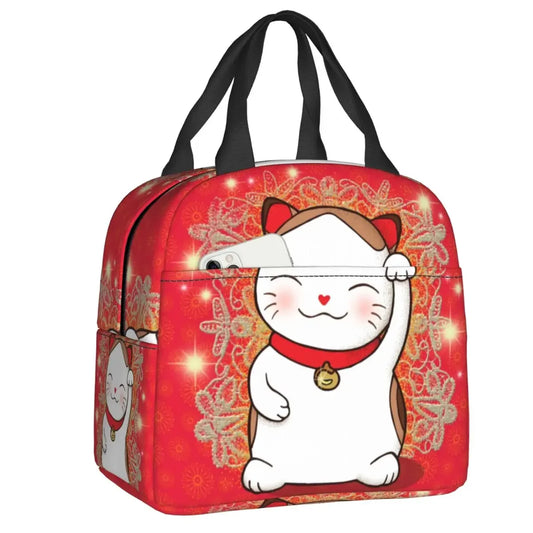 Sac isotherme Maneki Neko Rouge mignon Kawaï