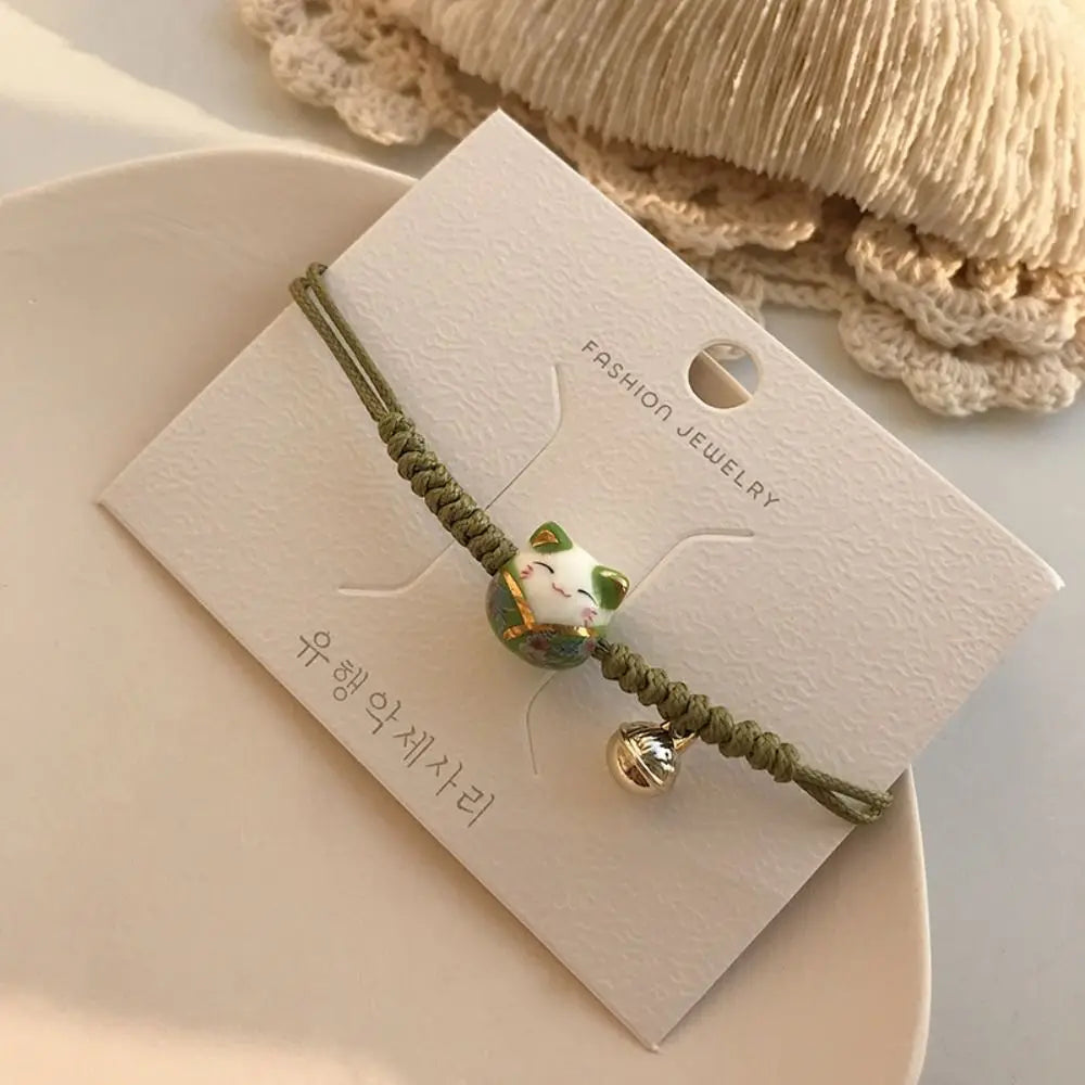 Bracelet Maneki Neko vert