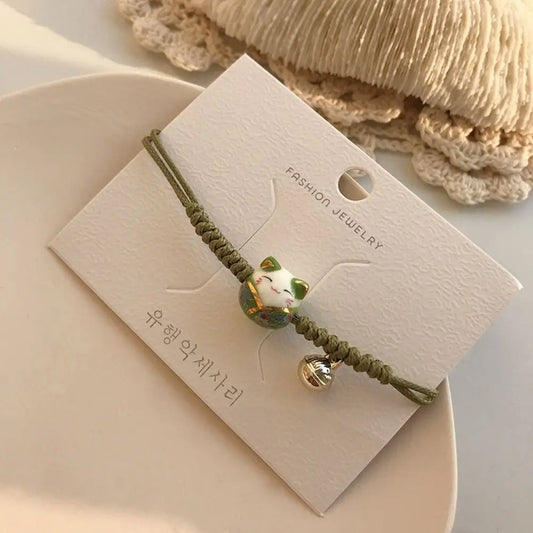 Bracelet Maneki Neko vert