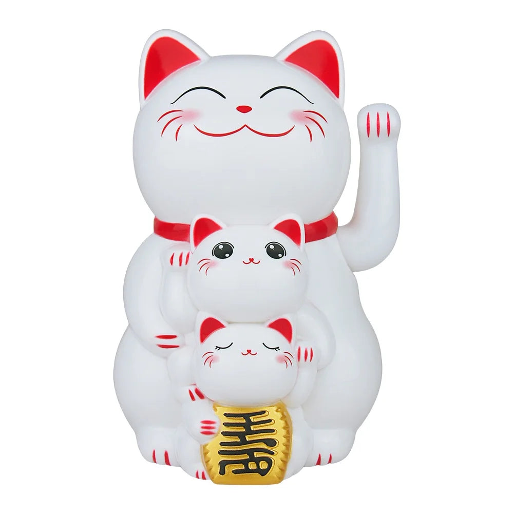 Famille Maneki Neko solaire blanc