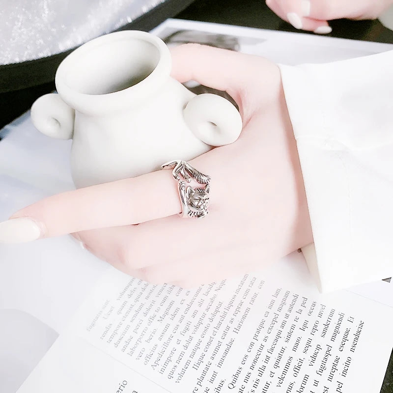 Bague en argent 925 Sterling Maneki Neko