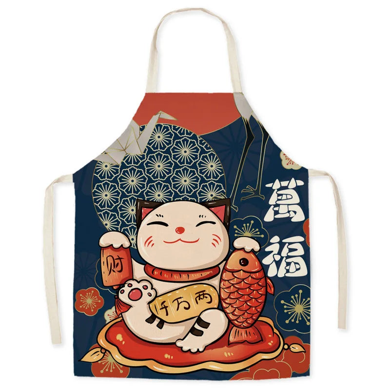 Tablier de cuisine Maneki Neko porte drapeau