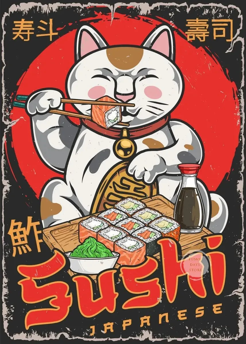 Poster Maneki Neko Sushi