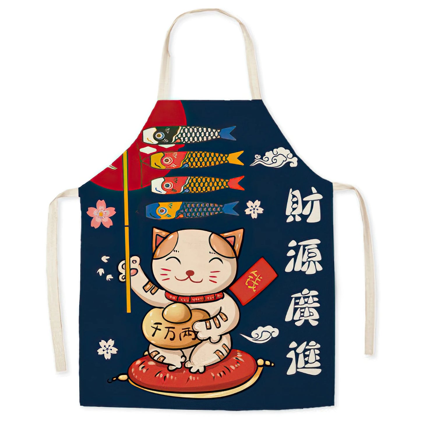 Tablier de cuisine Maneki Neko calin