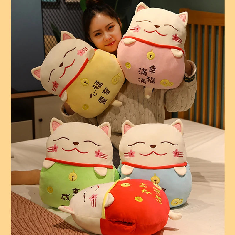 Coussin Maneki Neko et couverture